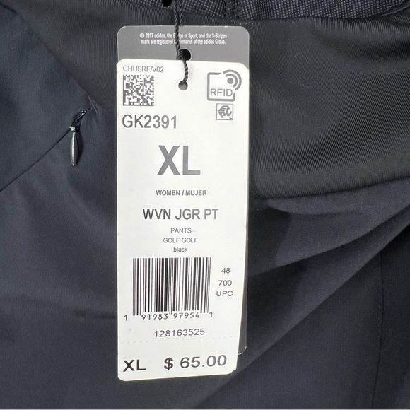 NWOT Adidas Black Women’s Stretch Woven Golf Joggers XL - Picture 8 of 9